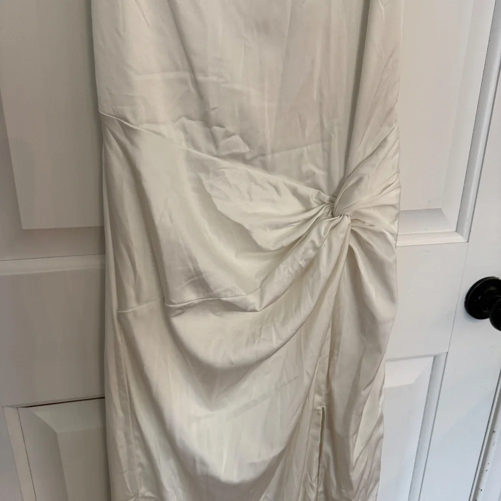 Abercrombie Satin Draped Skirt Maxi Dress White 45708
